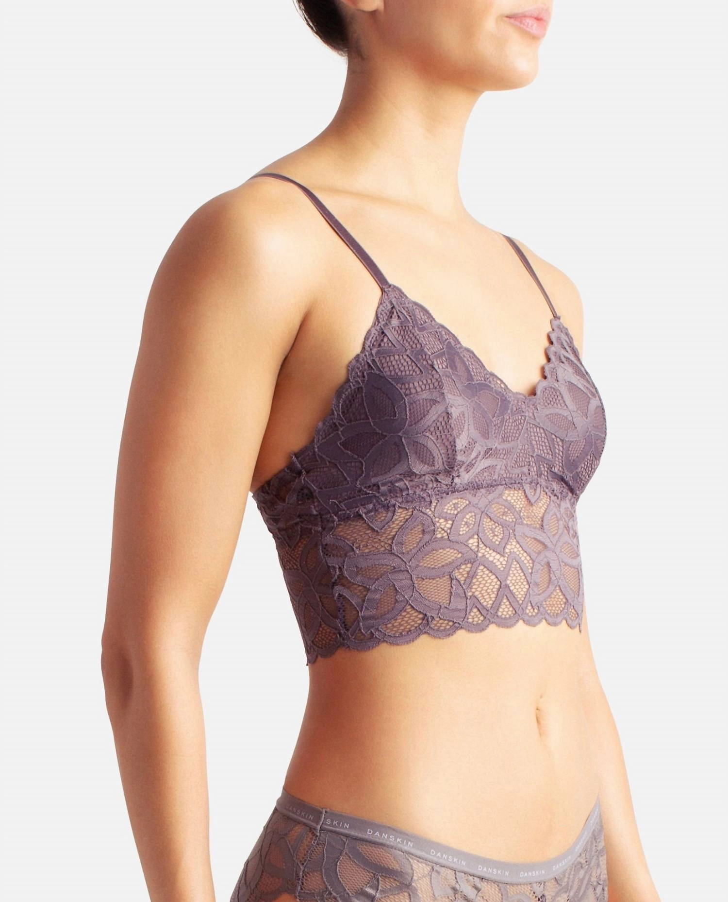 2-Pack Longline Lace Bralette In Night Mauve And Washed Silk