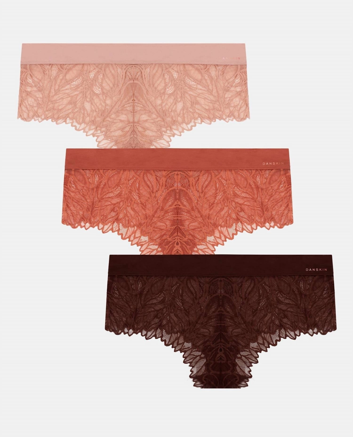 3-Pack Lace Hipster Boy Leg Underwear With Laser Band In Chutney Multi