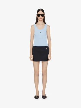 4G Detail Ribbed Cotton Sky Blue Tank Top Knitwear Womens - women's knitwear cheap