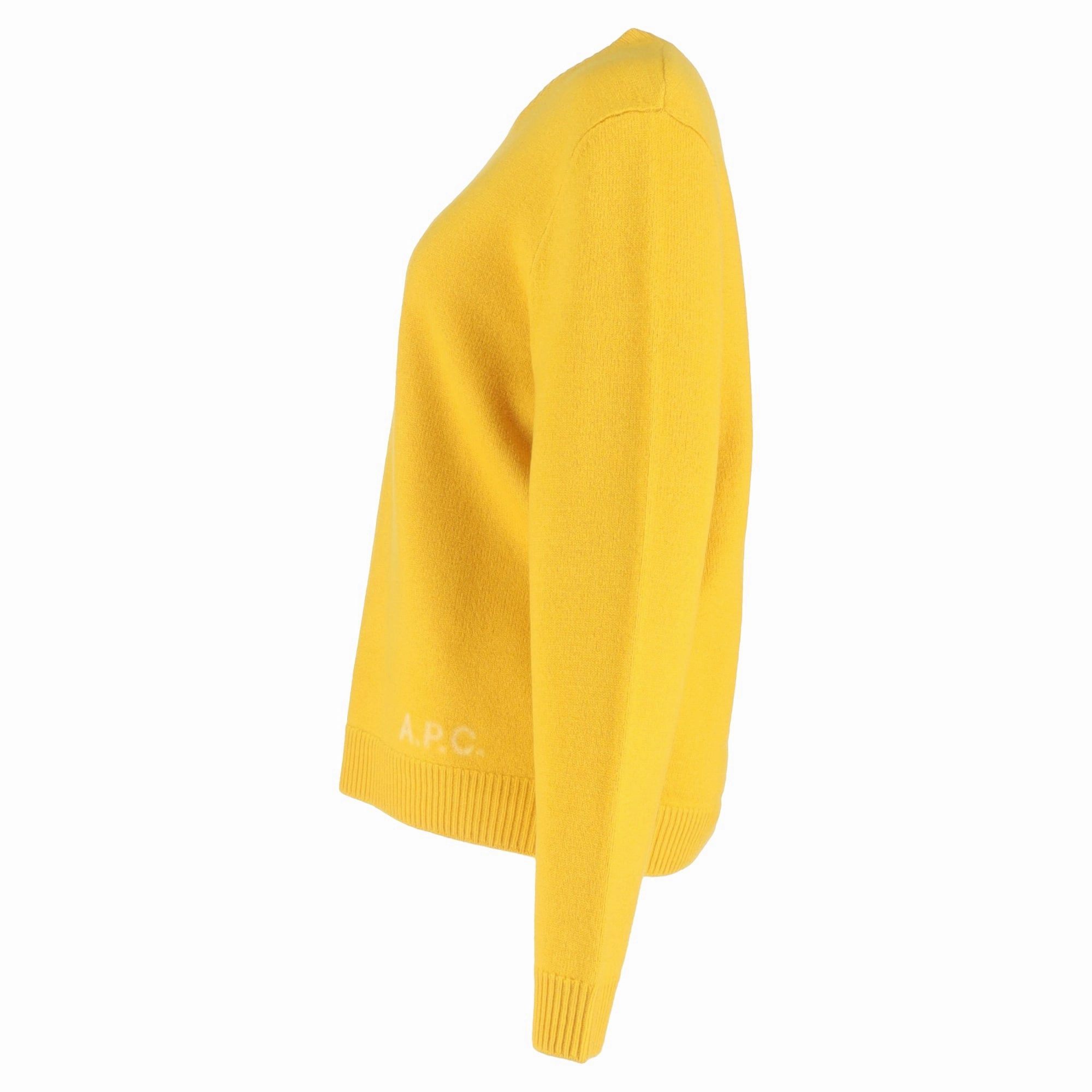 A.P.C. Logo Knitted Sweater in Yellow Wool