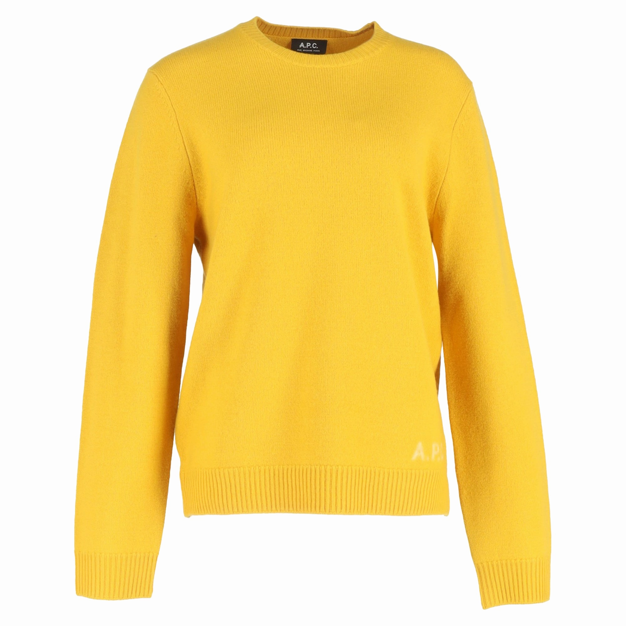 A.P.C. Logo Knitted Sweater in Yellow Wool