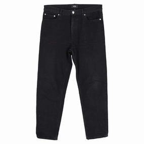 A.P.C. Straight Leg Jeans in Black Cotton Denim womens culottes clearance