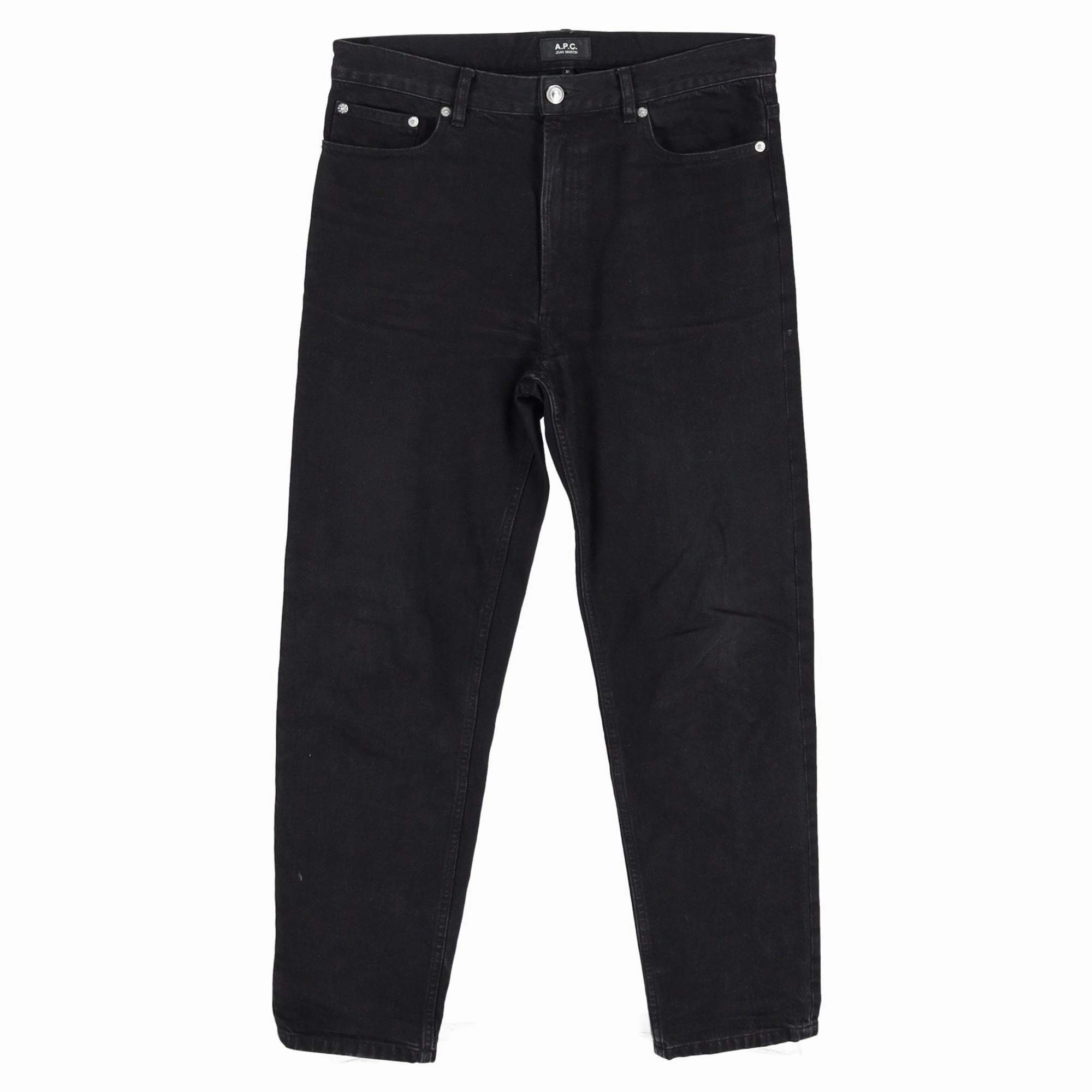 A.P.C. Straight Leg Jeans in Black Cotton Denim womens culottes clearance