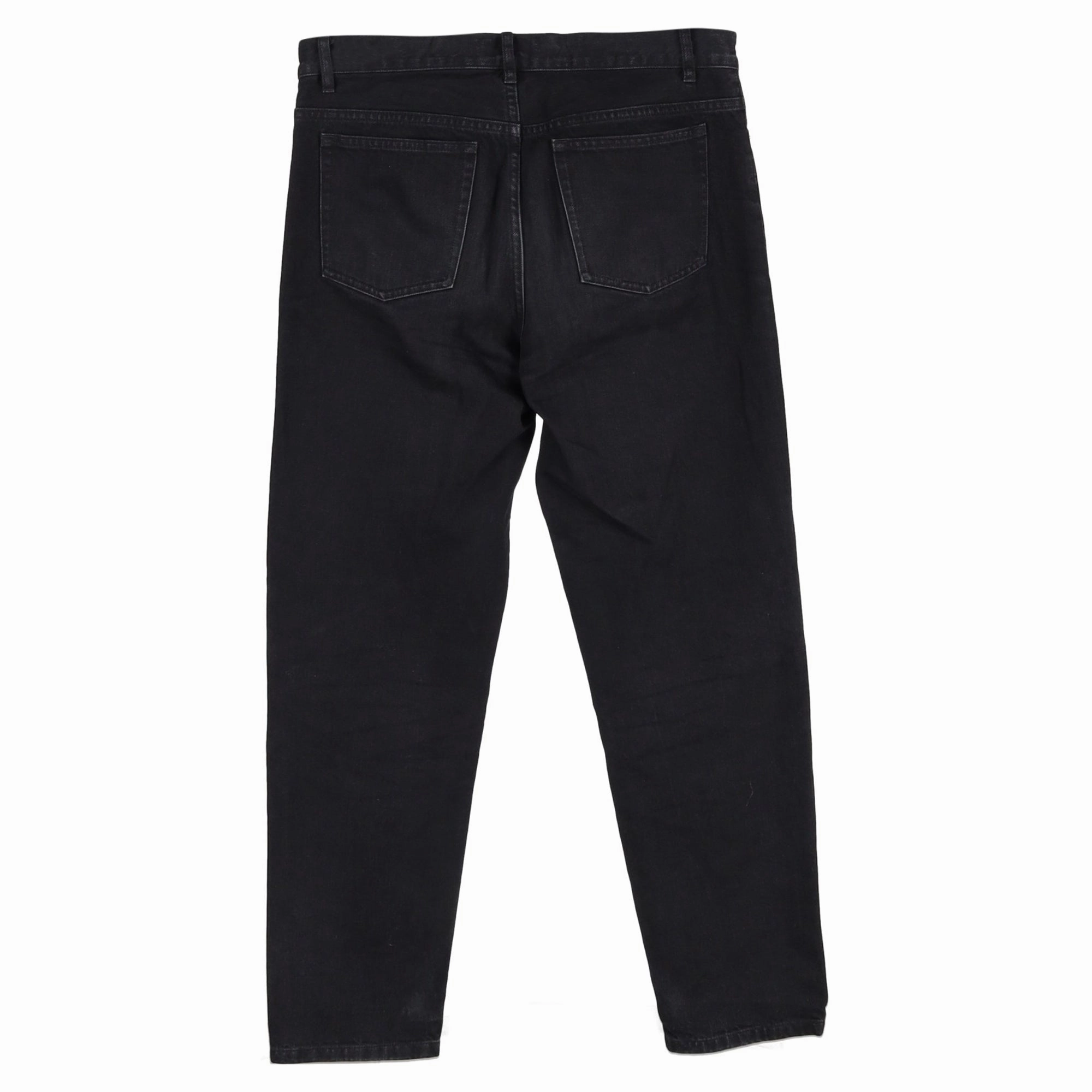 A.P.C. Straight Leg Jeans in Black Cotton Denim