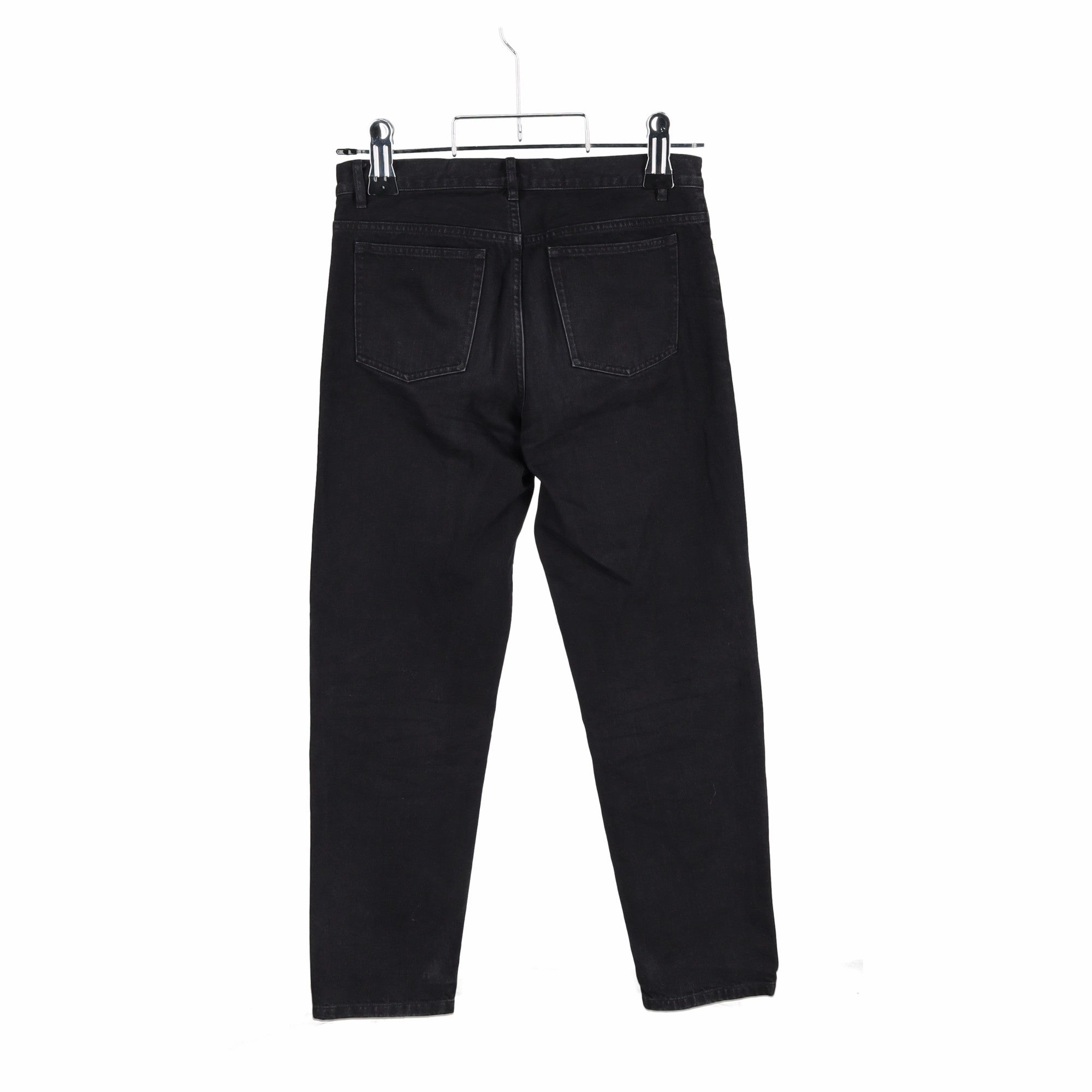 A.P.C. Straight Leg Jeans in Black Cotton Denim