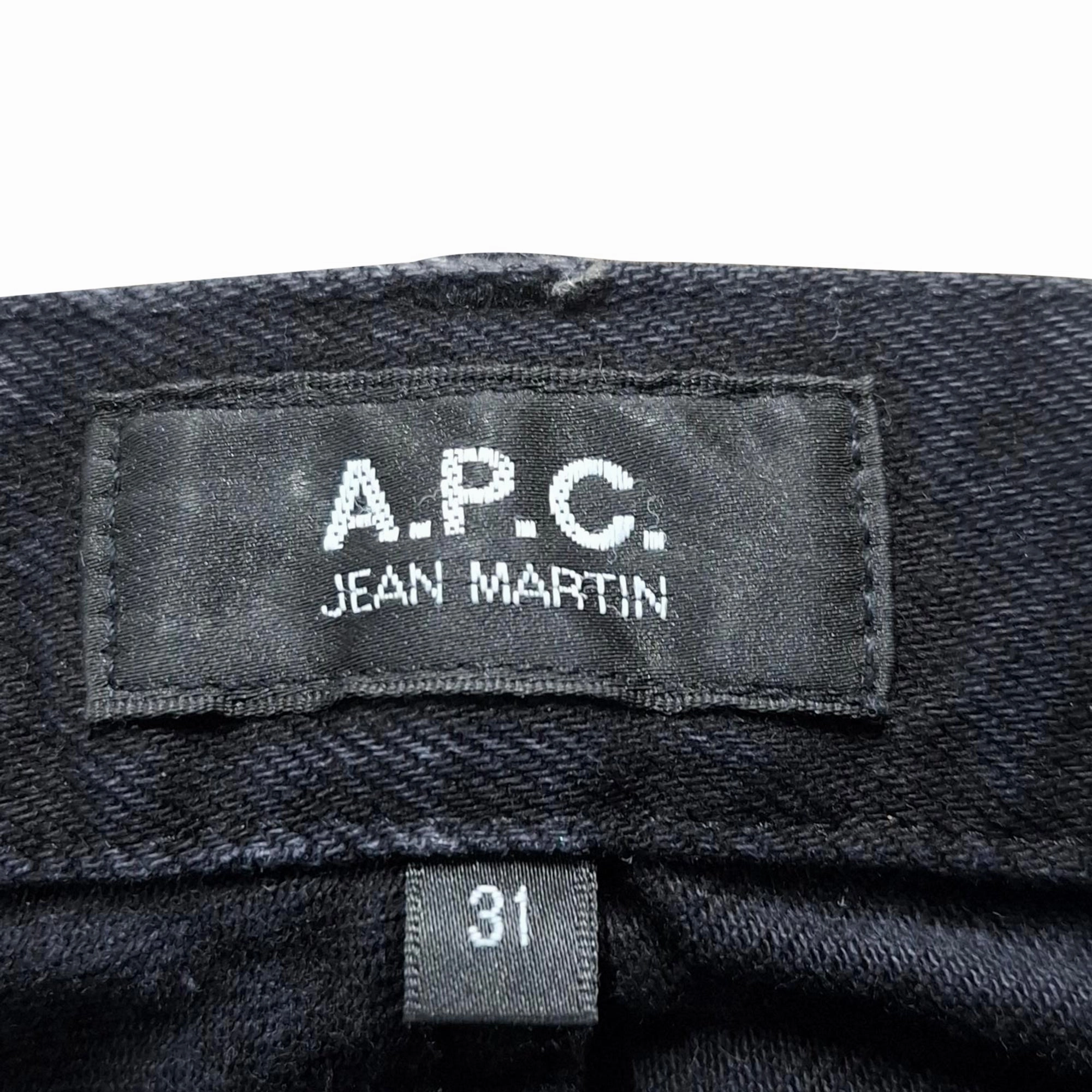 A.P.C. Straight Leg Jeans in Black Cotton Denim