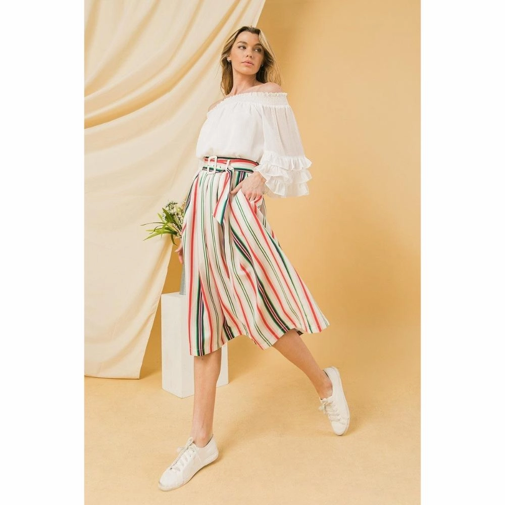 A Woven Midi Skirt