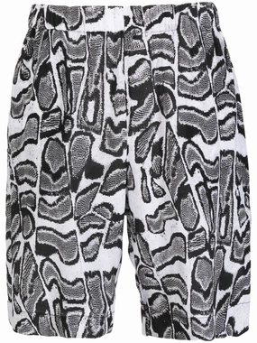 Abstract-Pattern Silk Shorts cheap mens pants online