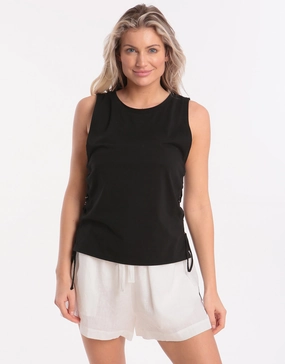 Active Lace Up Singlet Top - Black Swim Womens - swimwear sale