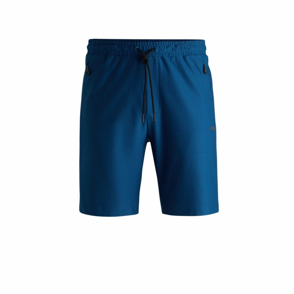 Active-stretch shorts with decorative reflective details