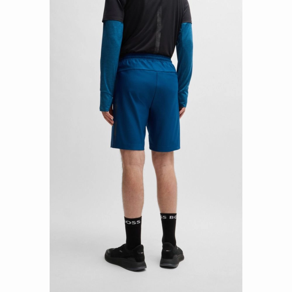 Active-stretch shorts with decorative reflective details