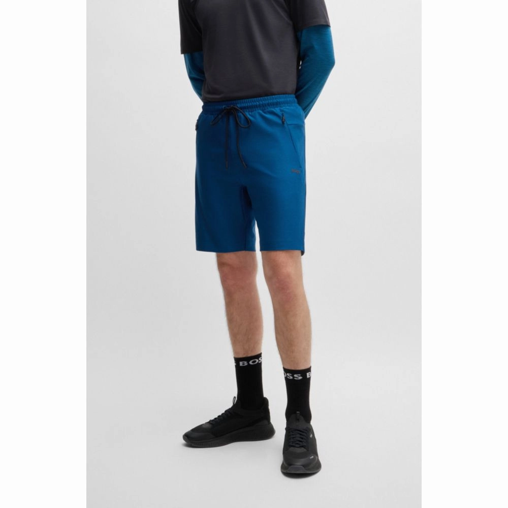 Active-stretch shorts with decorative reflective details