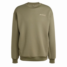 Adidas Terrex Xploric Crewneck Sweatshirt Olive Strata mens long sleeves cheap