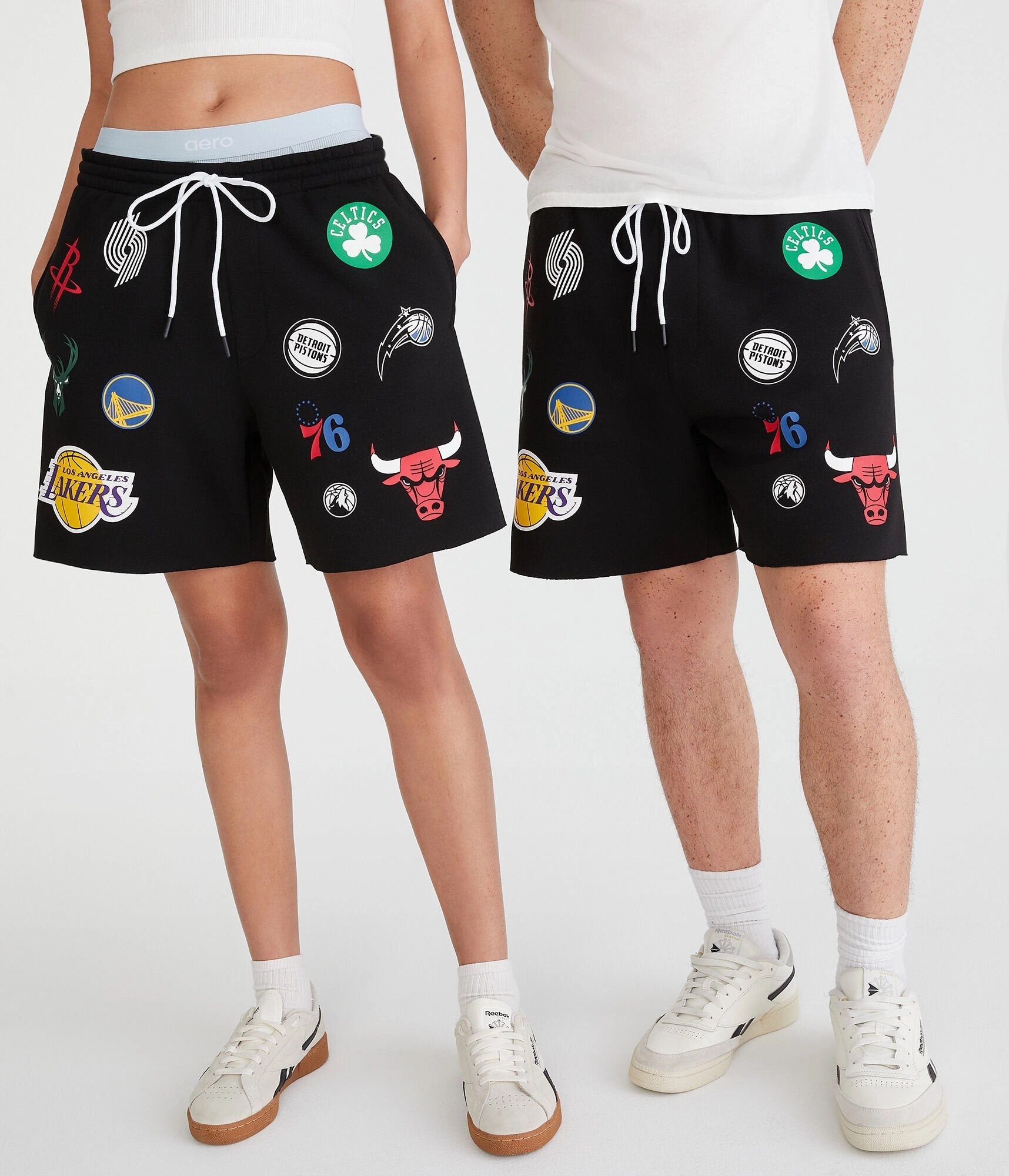 Aeropostale Nba Team Logos Fleece Shorts 6"