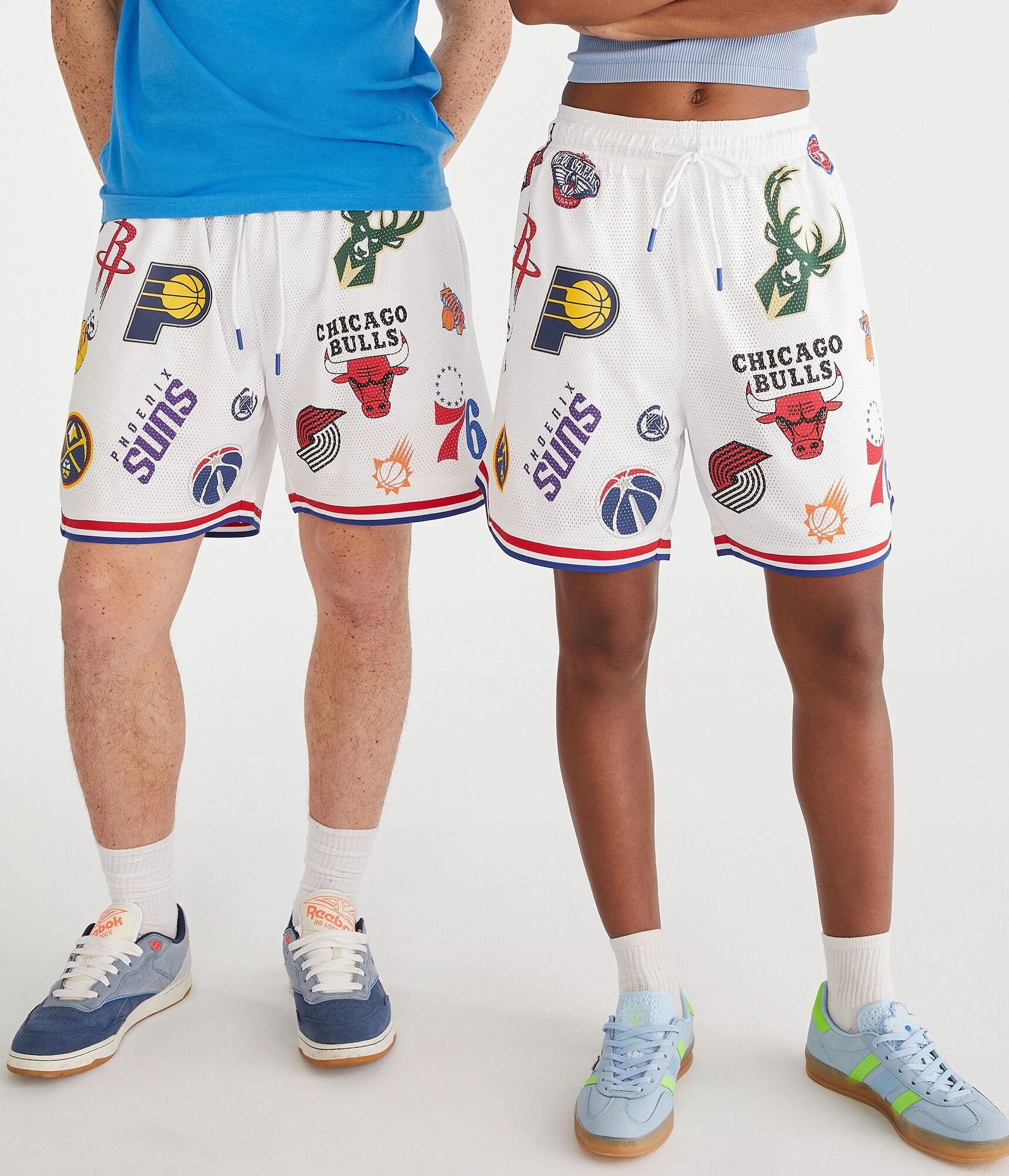 Aeropostale Nba Team Logos Mesh Shorts 6"