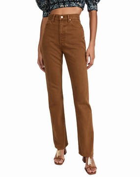 Agnes Jeans In Umber Wash womens paperbag pants clearance