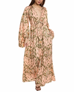 Agua by Agua Bendita Lunar Caftan Swim Womens - shirred swimwear