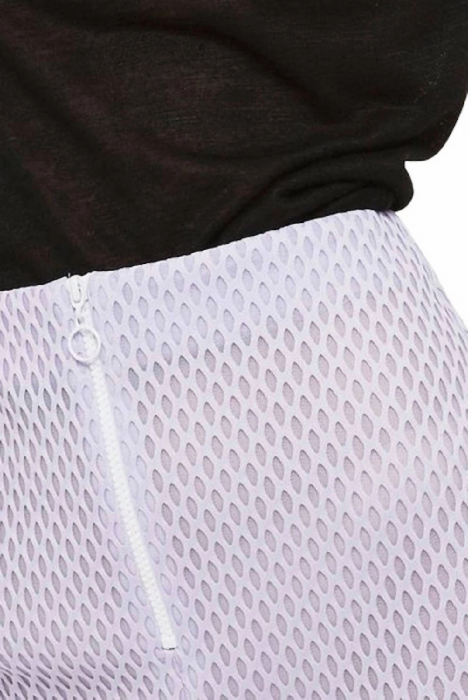 Airtex Mesh Pencil Front Zip Skirt In Purple