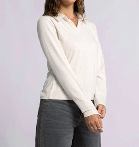 Alaine Top In Heather Oatmeal Tops Womens - sheer tops clearance