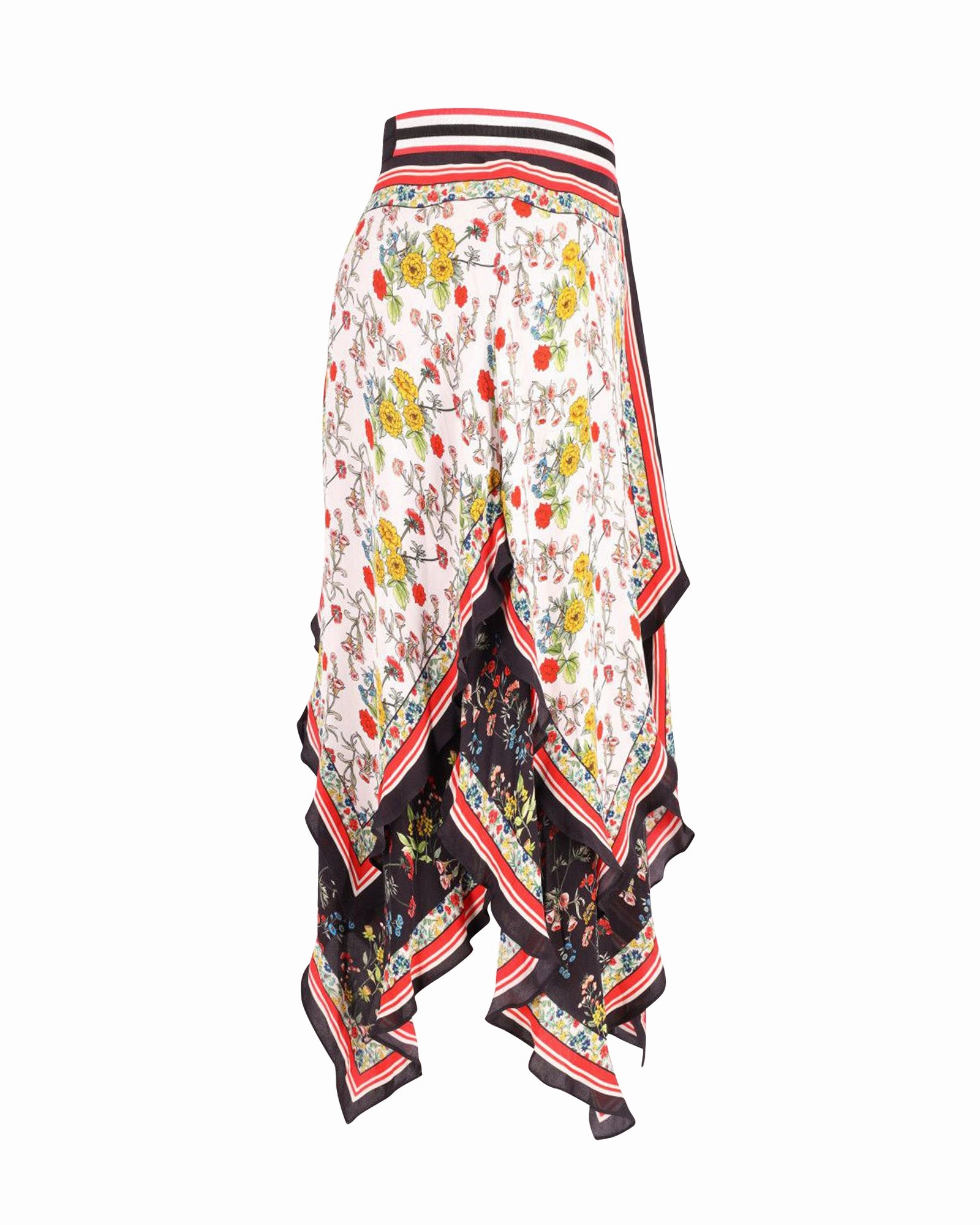 Alice   Olivia Maura Tiered Hankderchief Hem Skirt in Multicolor Polyester