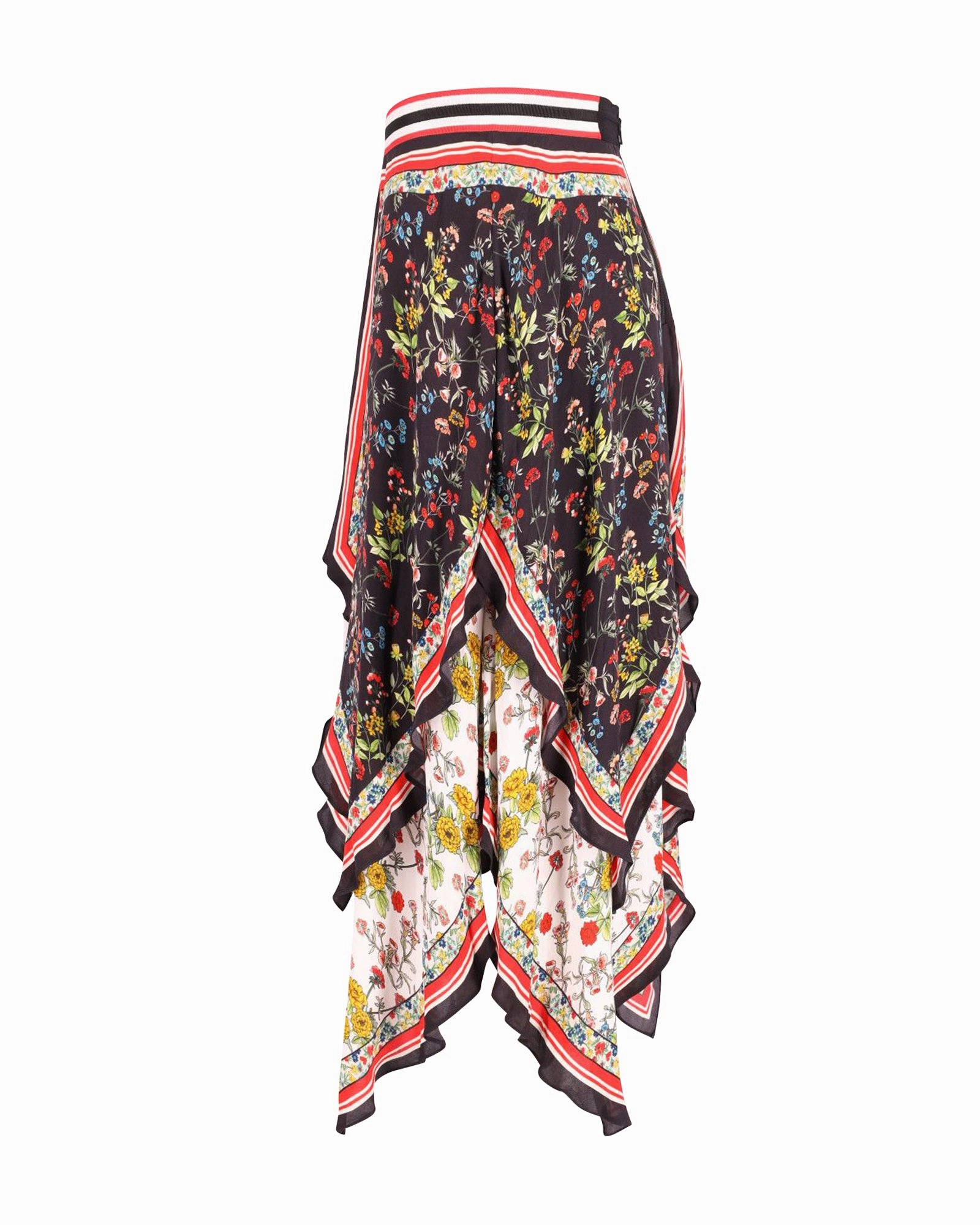 Alice   Olivia Maura Tiered Hankderchief Hem Skirt in Multicolor Polyester