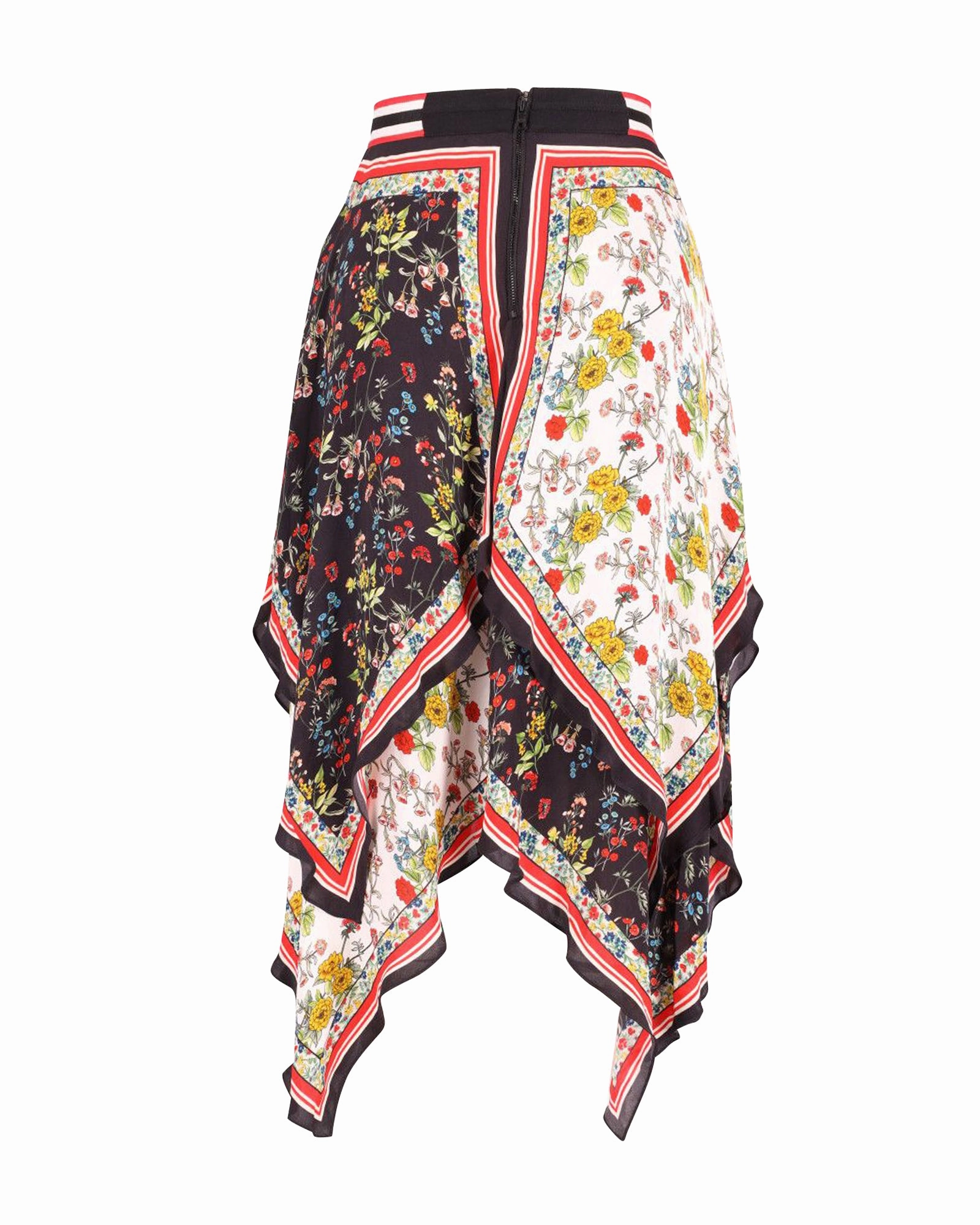 Alice   Olivia Maura Tiered Hankderchief Hem Skirt in Multicolor Polyester