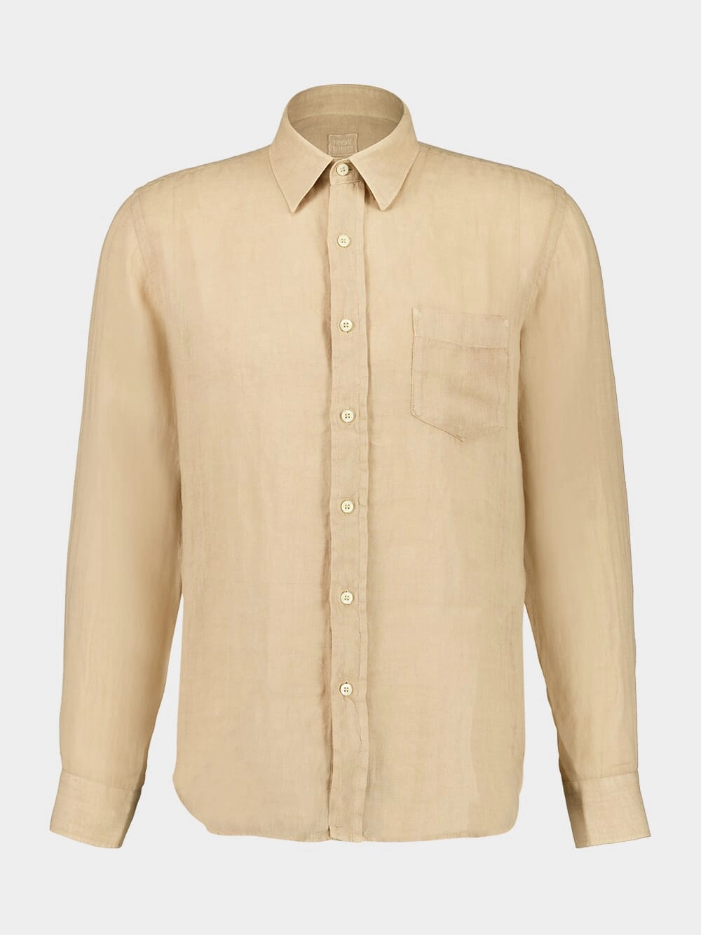 Almond Long-Sleeve Regular Fit Linen Shirt Suits Mens - men's suits outlet