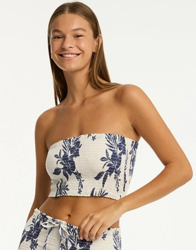Aloha Beach Bandeau Top - White Swim Womens - bikinis clearance