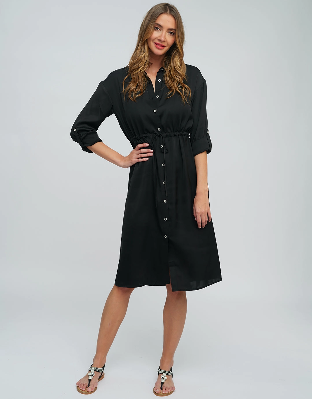 Alora Shirt Dress - Black Swim Womens - bikinis clearance