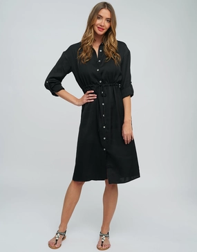 Alora Shirt Dress - Black Swim Womens - bikinis clearance
