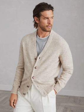 Alpaca, Cotton and Wool Cardigan Knitwear Mens - men's sweaters sale