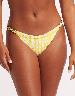 Amalfi Check Trim Hipster Bikini Pant - Lime Light Swim Womens - swimsuits outlet