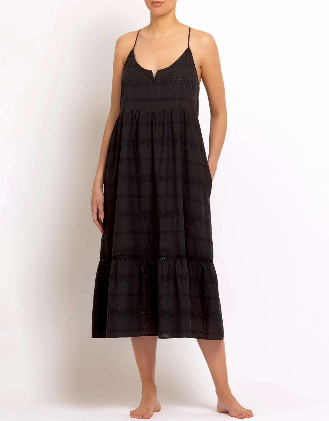 Amalfi Scoop Neck Dress - Black