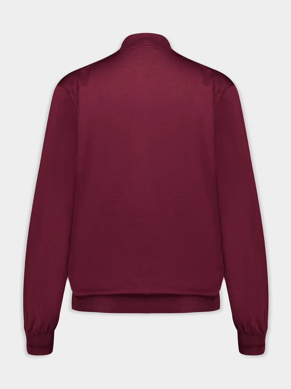 Amaranth Red Long-Sleeved Silk Polo Shirt