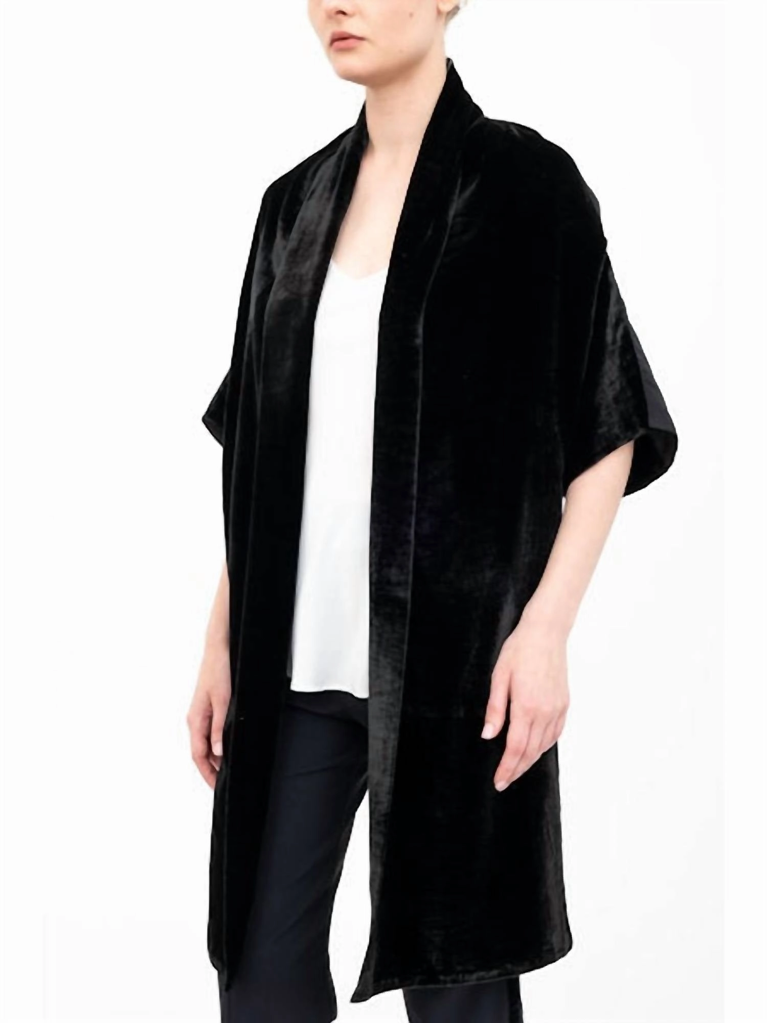 Amari Shrug With Silk Contrast In Black