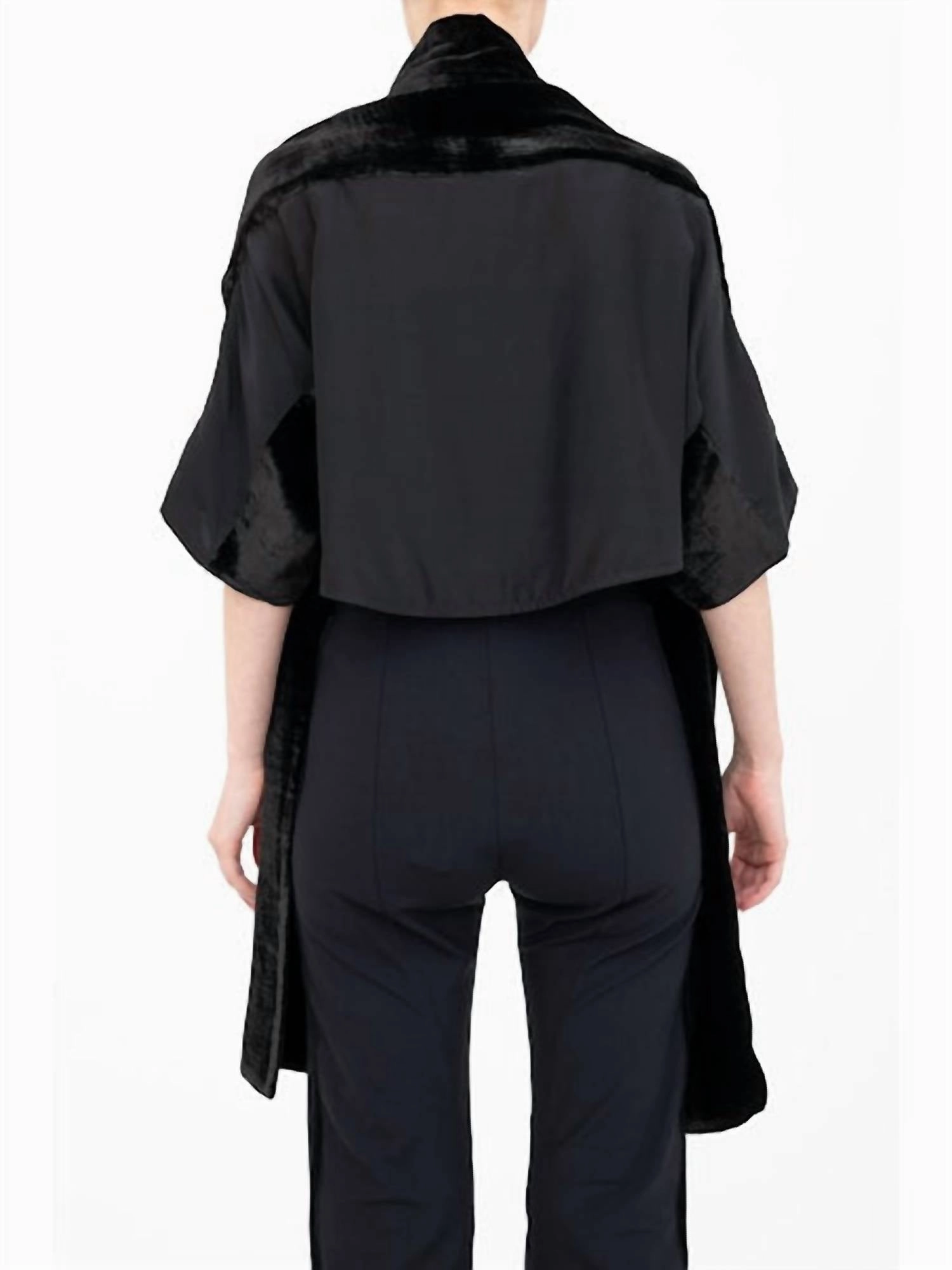 Amari Shrug With Silk Contrast In Black
