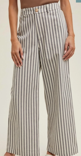 Amber Striped Pants In Grey / White womens corduroy pants cheap