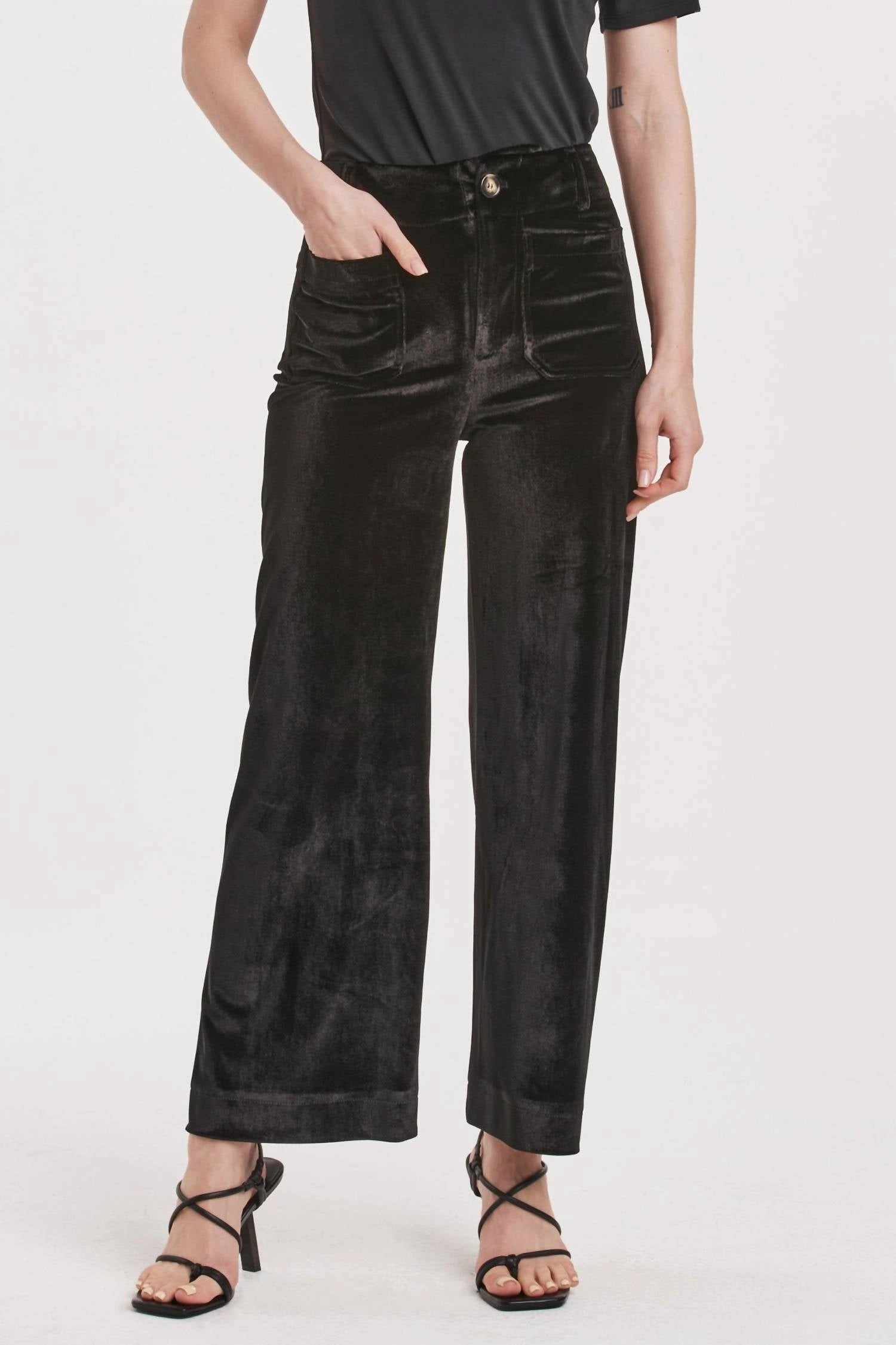 Anahi Velvet Pants In Black womens trousers outlet