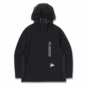 And Wander Cool Touch Pocket Hoodie Black mens long sleeves cheap