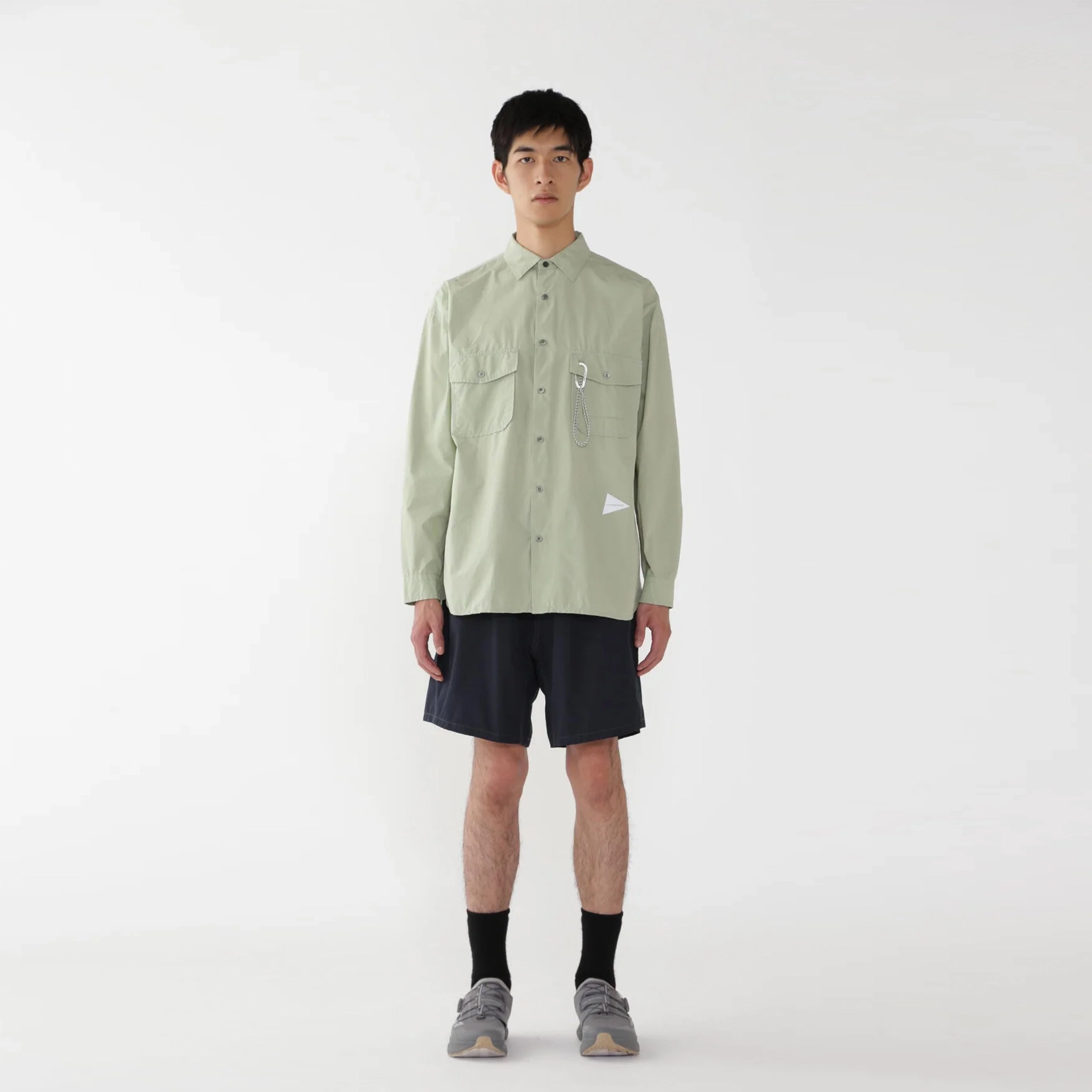 And Wander High Count Cloth Short Pants Navy