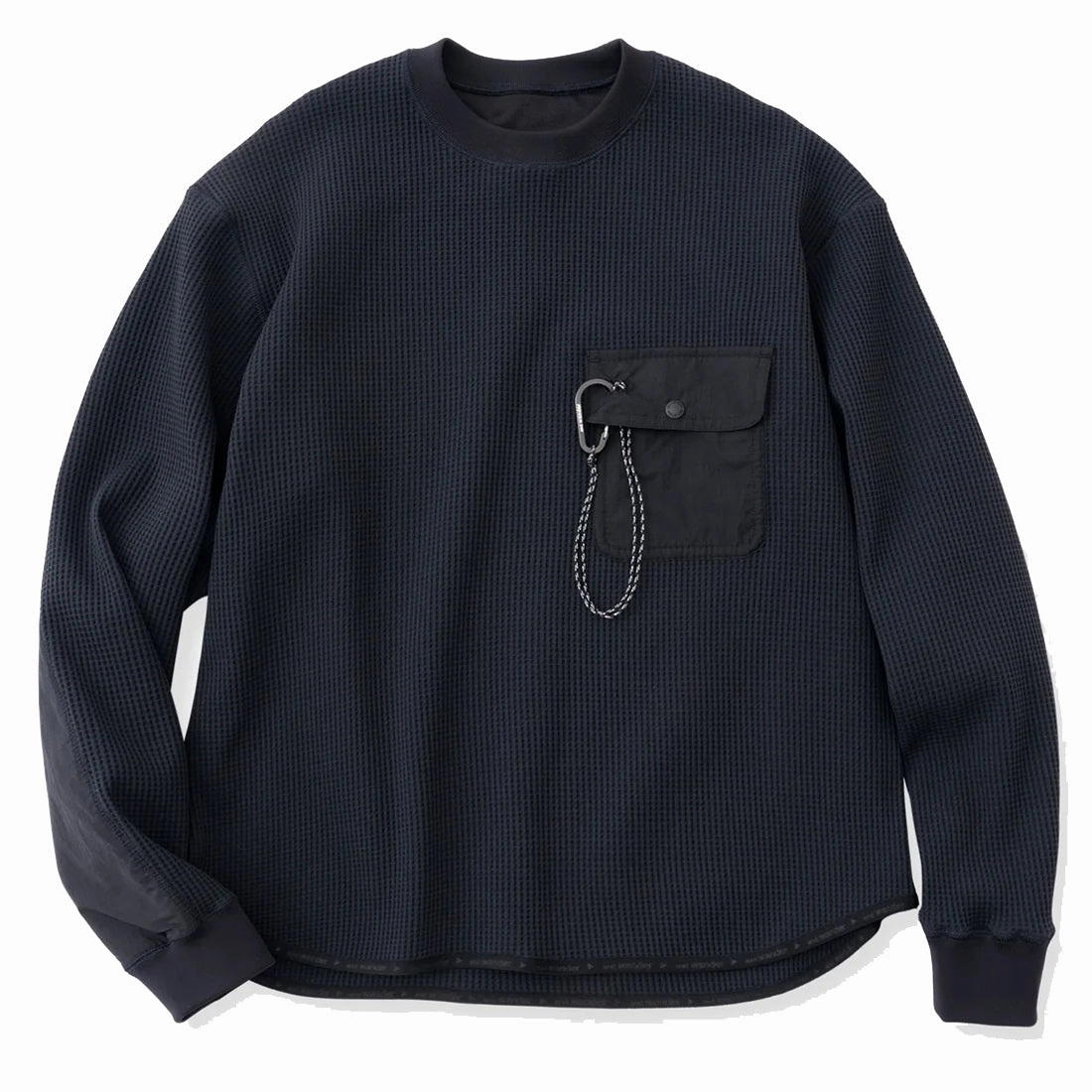 And Wander Pe Waffle L/S Tee Black mens long sleeves cheap