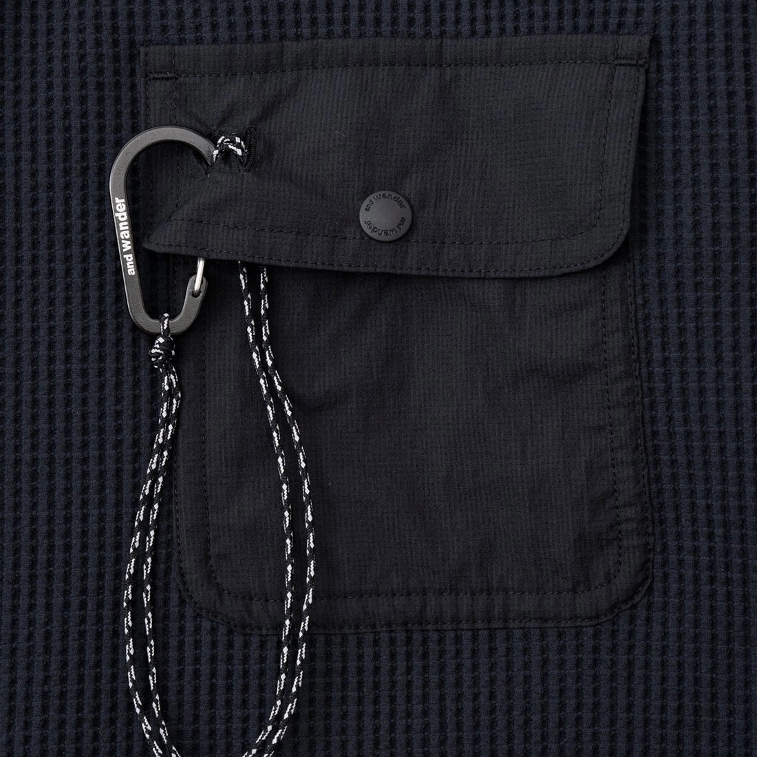 And Wander Pe Waffle L/S Tee Black