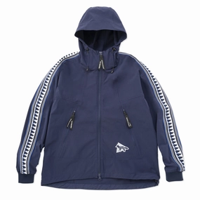 And Wander x Maison Kitsune Trak Hoodie Navy mens long sleeves cheap