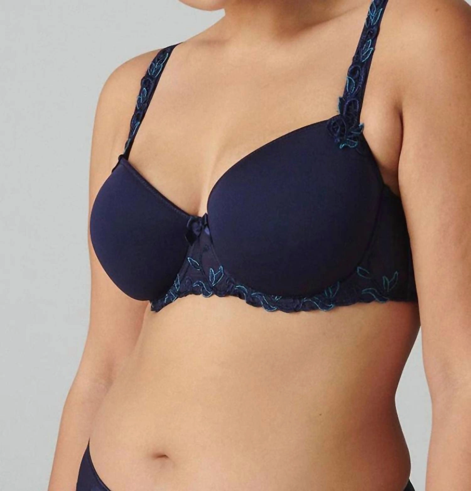 Andora 3D Plunge Bra In Denim Blue