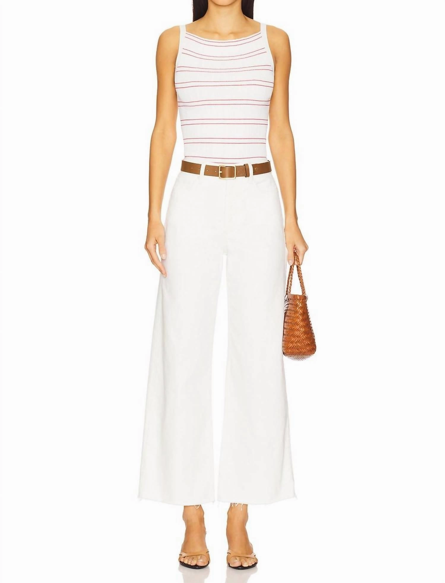 Anessa 29" Petite With Raw Hem Jean In Tonal Ecru