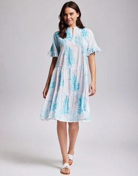 Angie Short Sleeve Dress - Turquoise Swim Womens - bikinis clearance