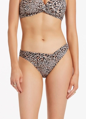 Animale Twist Front Bikini Bottom In Cream Swim Womens - scoop neck swimsuits