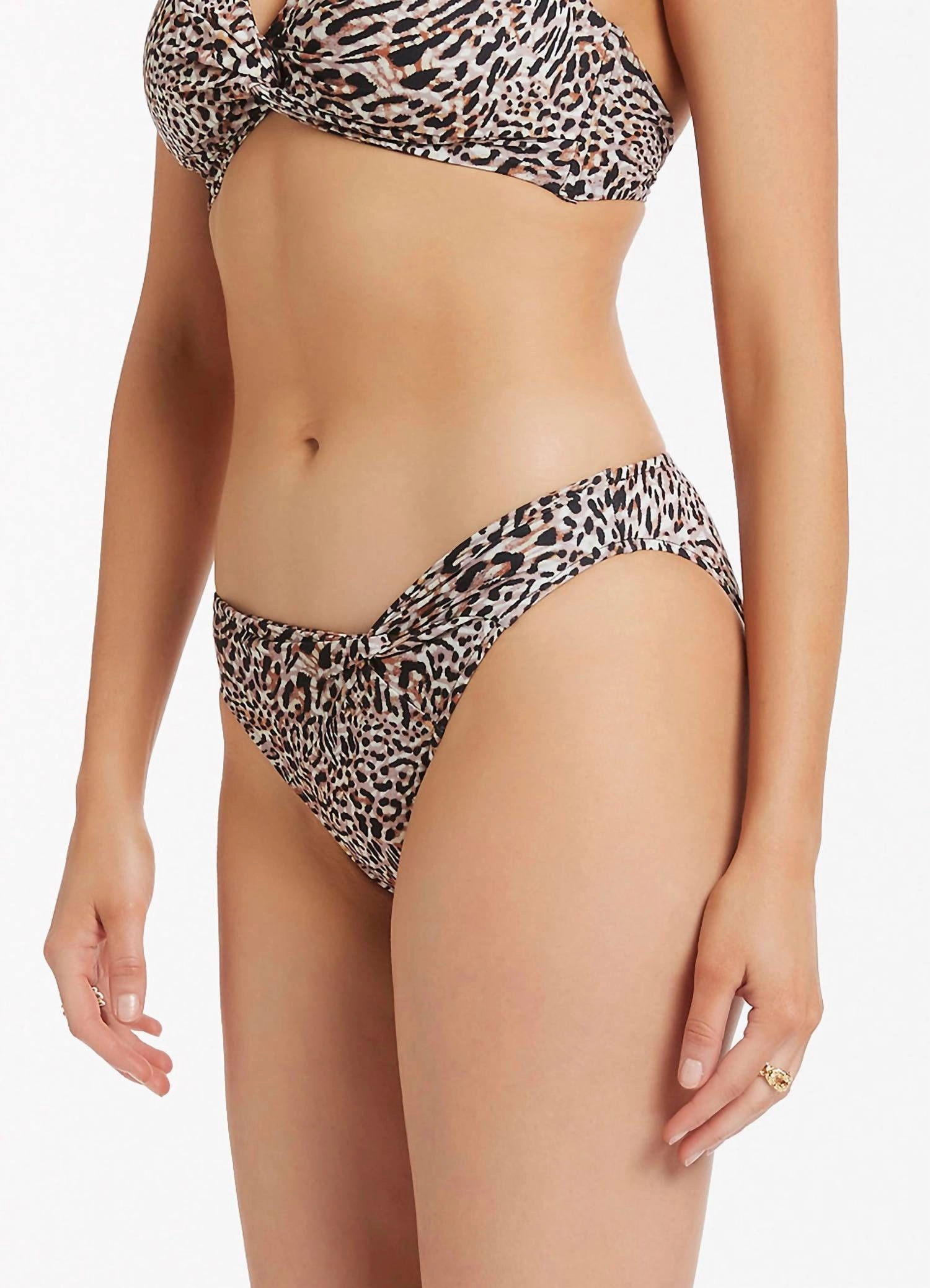 Animale Twist Front Bikini Bottom In Cream