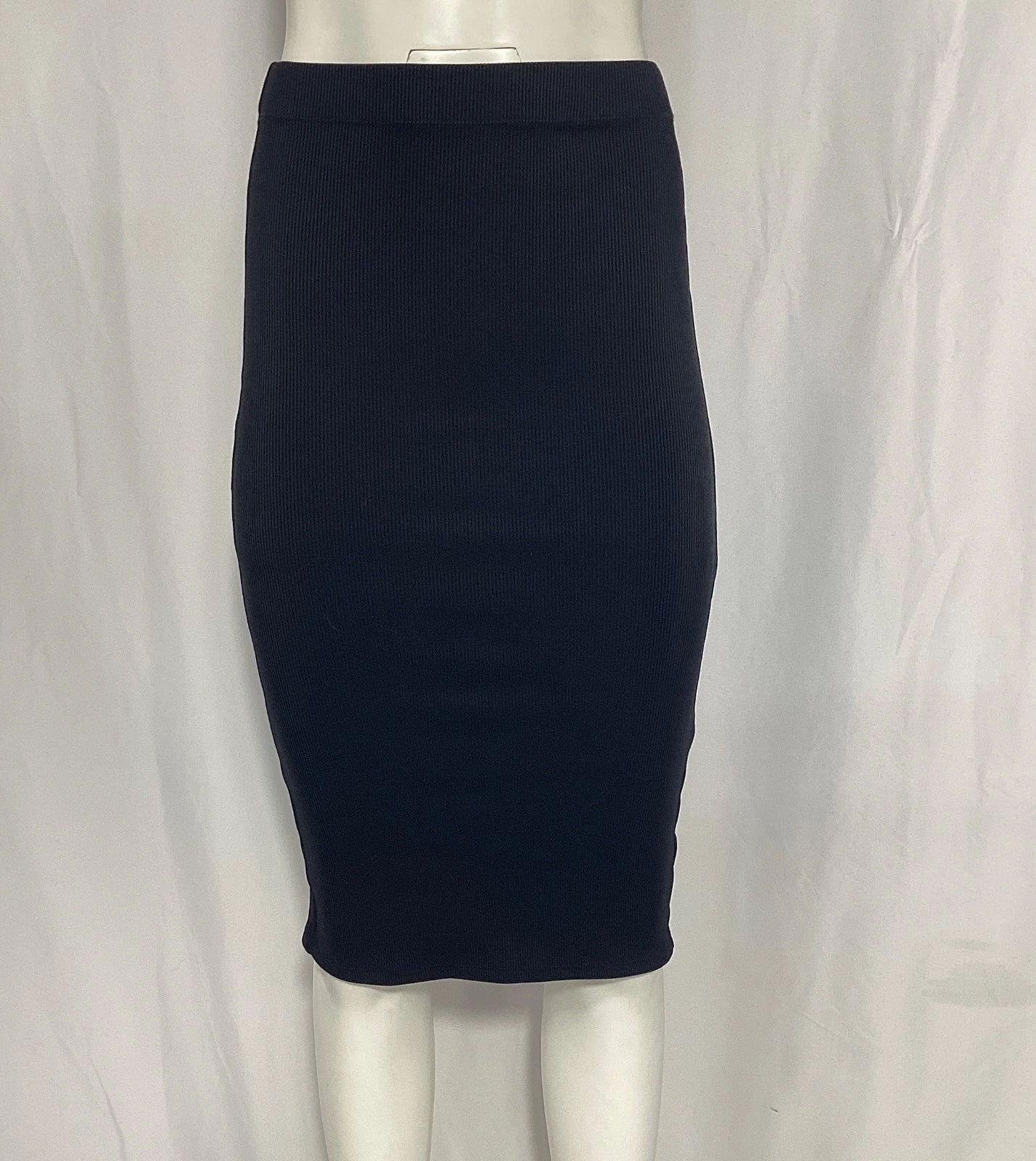 Anine Bing Fitted Knee Length Skirt in Black Nylon