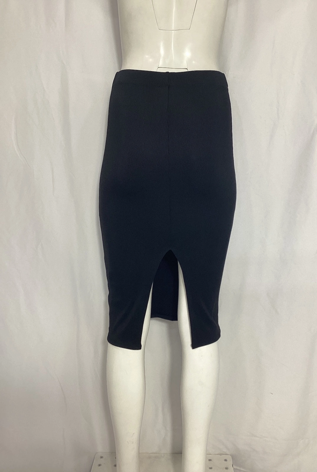 Anine Bing Fitted Knee Length Skirt in Black Nylon